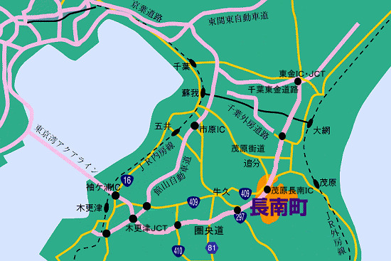 長南町のアクセスマップ